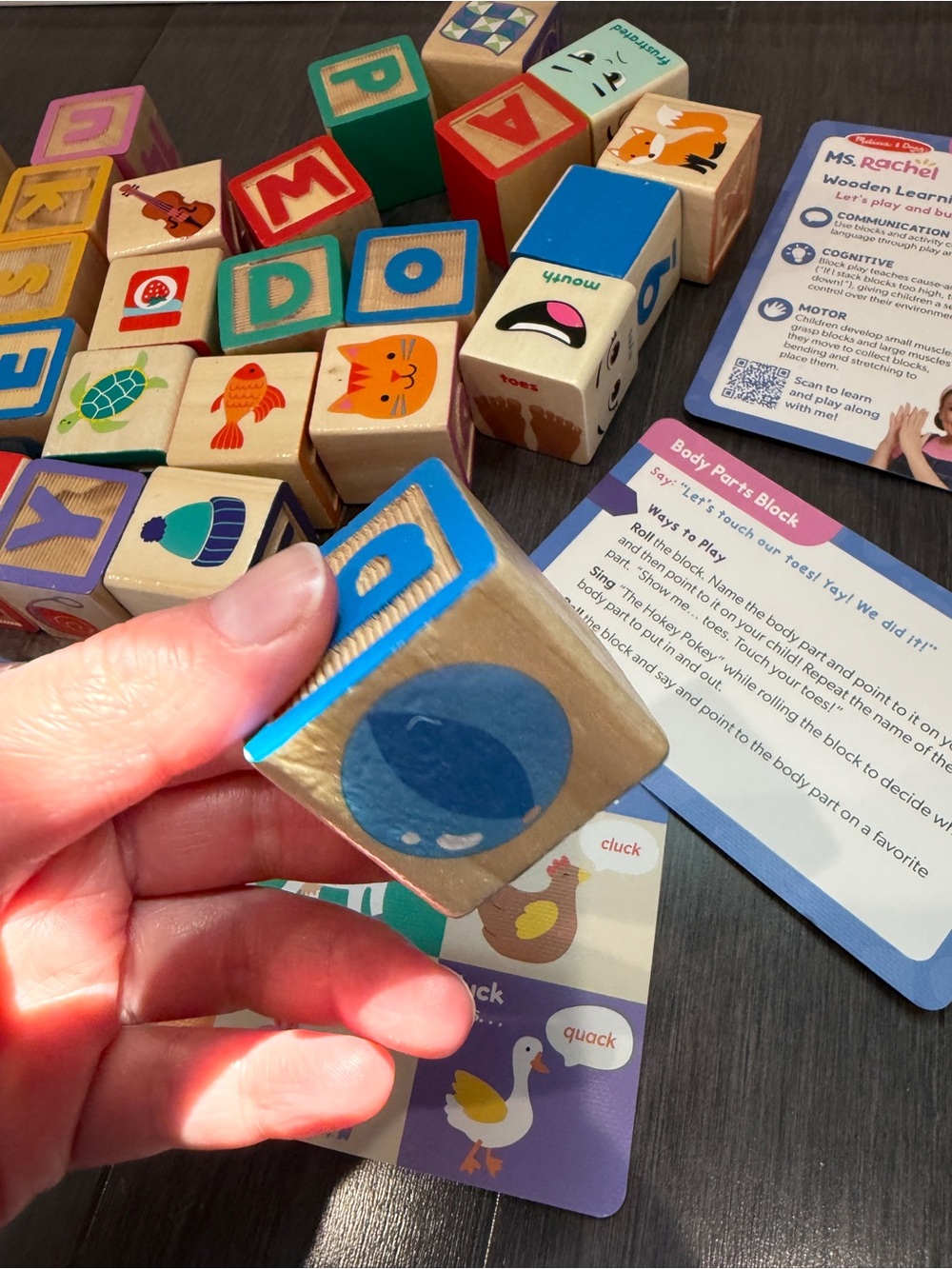 Ms. Rachel Multicolor Wooden Alphabet & Number Block Learning Set Activity Cards - Picture 9 of 10